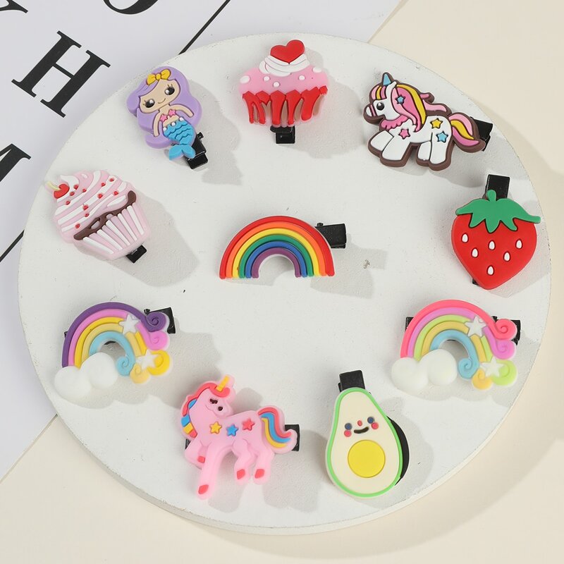 

10pcs Rainbow Hair Clip, Multicolor