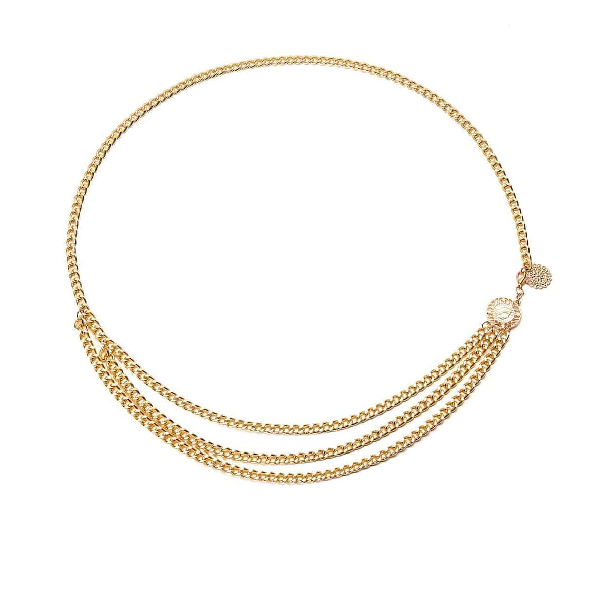 Coin Layered Waist Chain, Gold