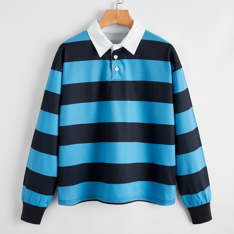

Polo Neck Striped Tee, Multicolor