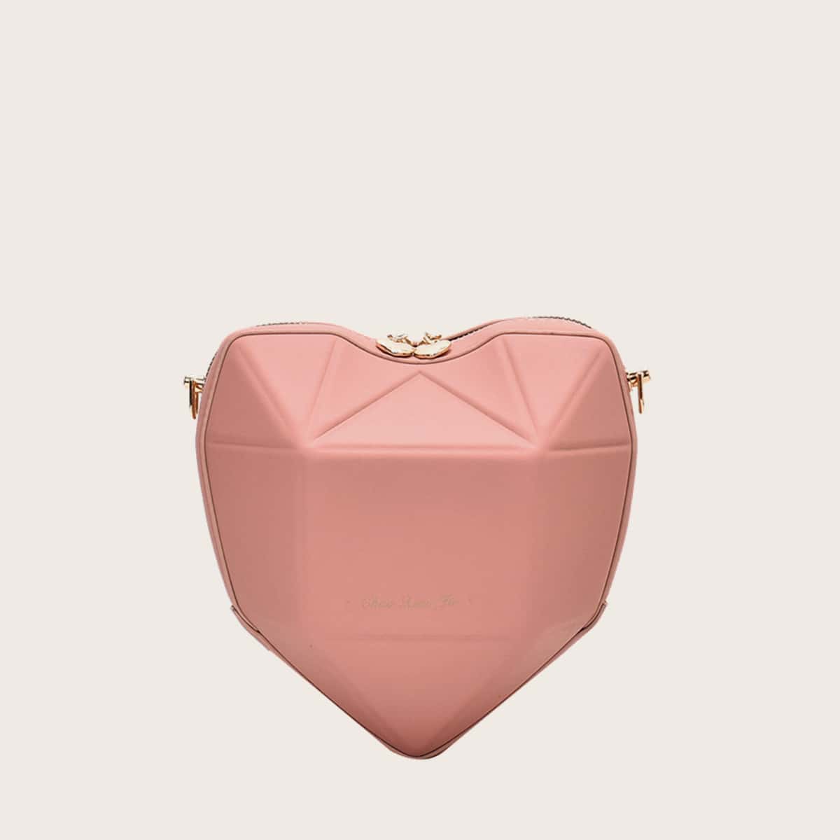 

Solid Heart Shaped Crossbody Bag, Baby pink