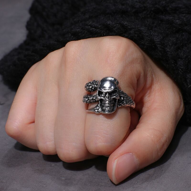 

Skeleton Claw Design Ring, Antique silver