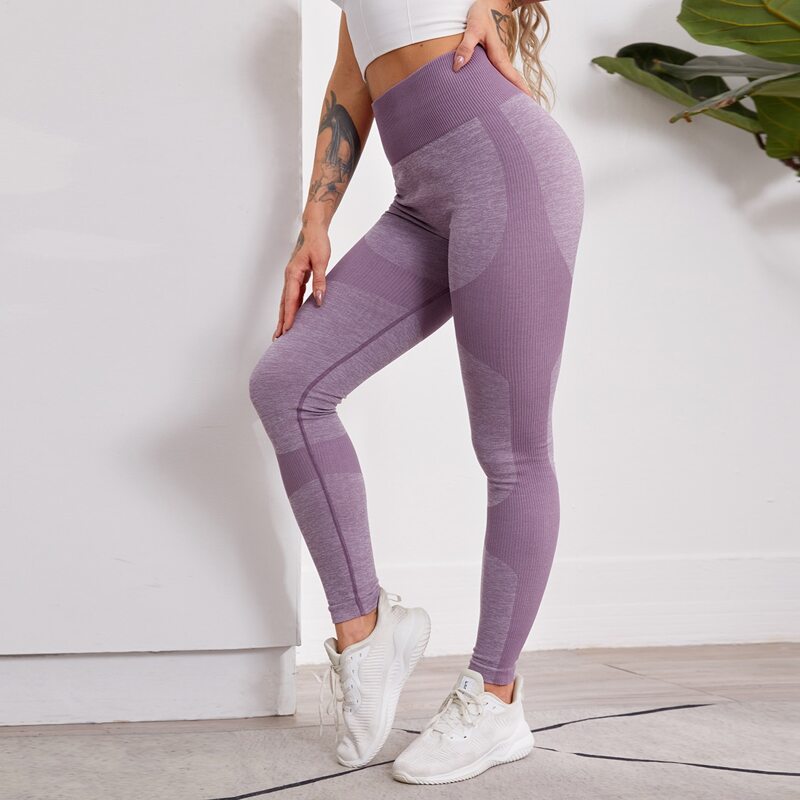 

Space Dye Wide Band Waist Sports Leggings, Mauve purple