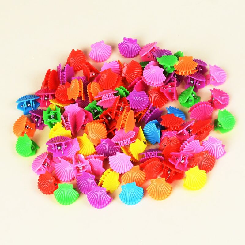 

50pcs Mini Shell Hair Claw, Multicolor