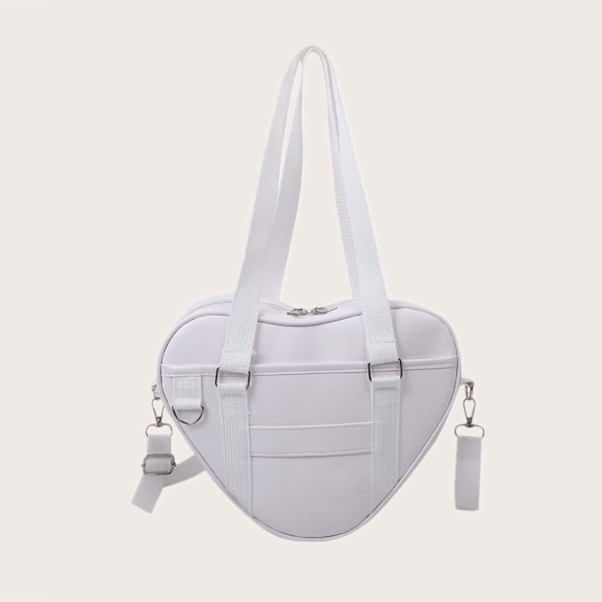 

Heart Shaped Tote Bag, White