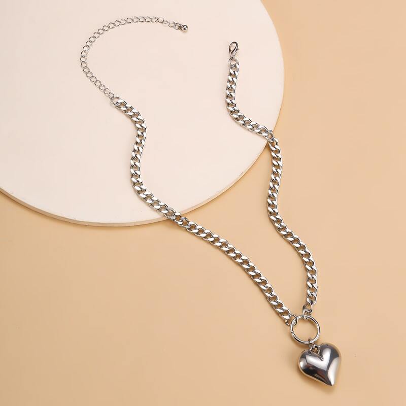 

Heart Chain Choker, Silver