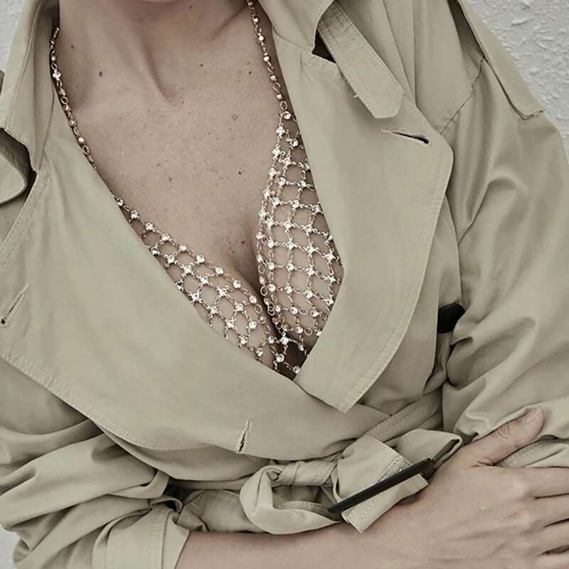 

Rhinestone Body Chain, Gold