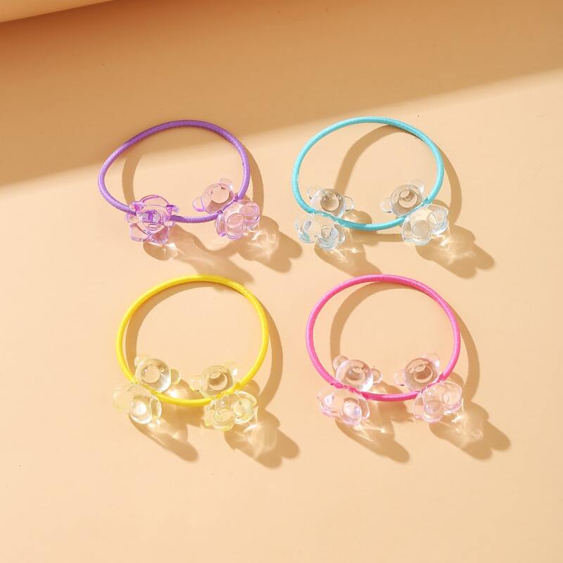 

4pcs Clear Bear Hair Tie, Multicolor