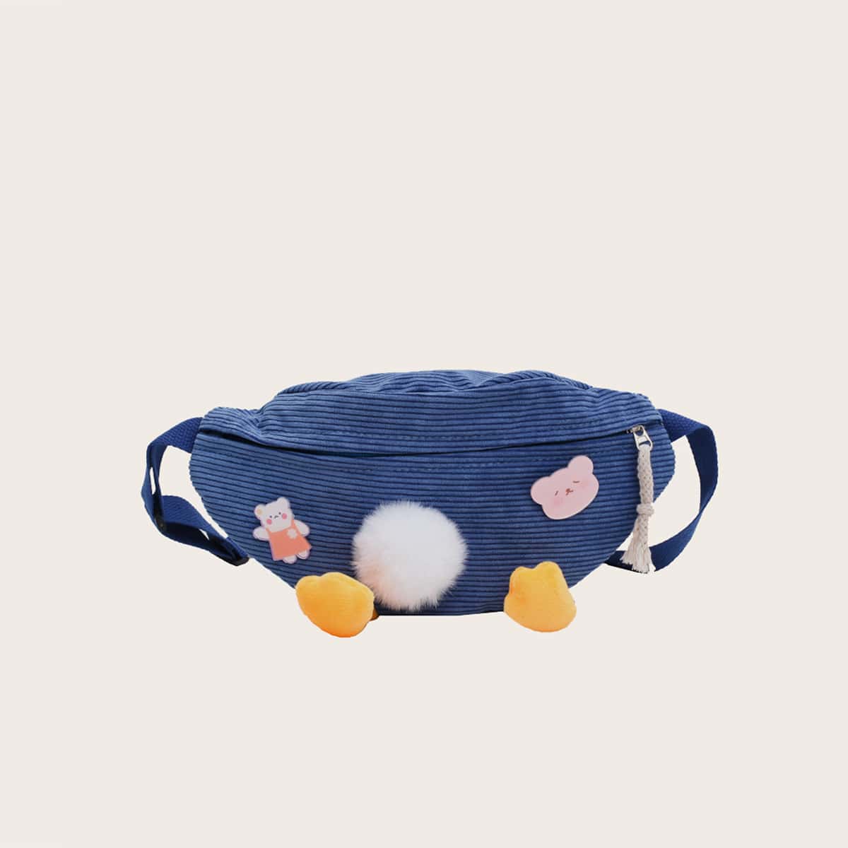 

Cartoon Decor Corduroy Fanny Pack, Blue