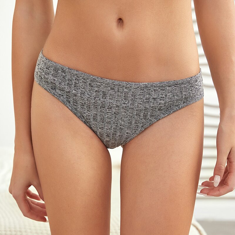 

Solid Rib Panty, Grey