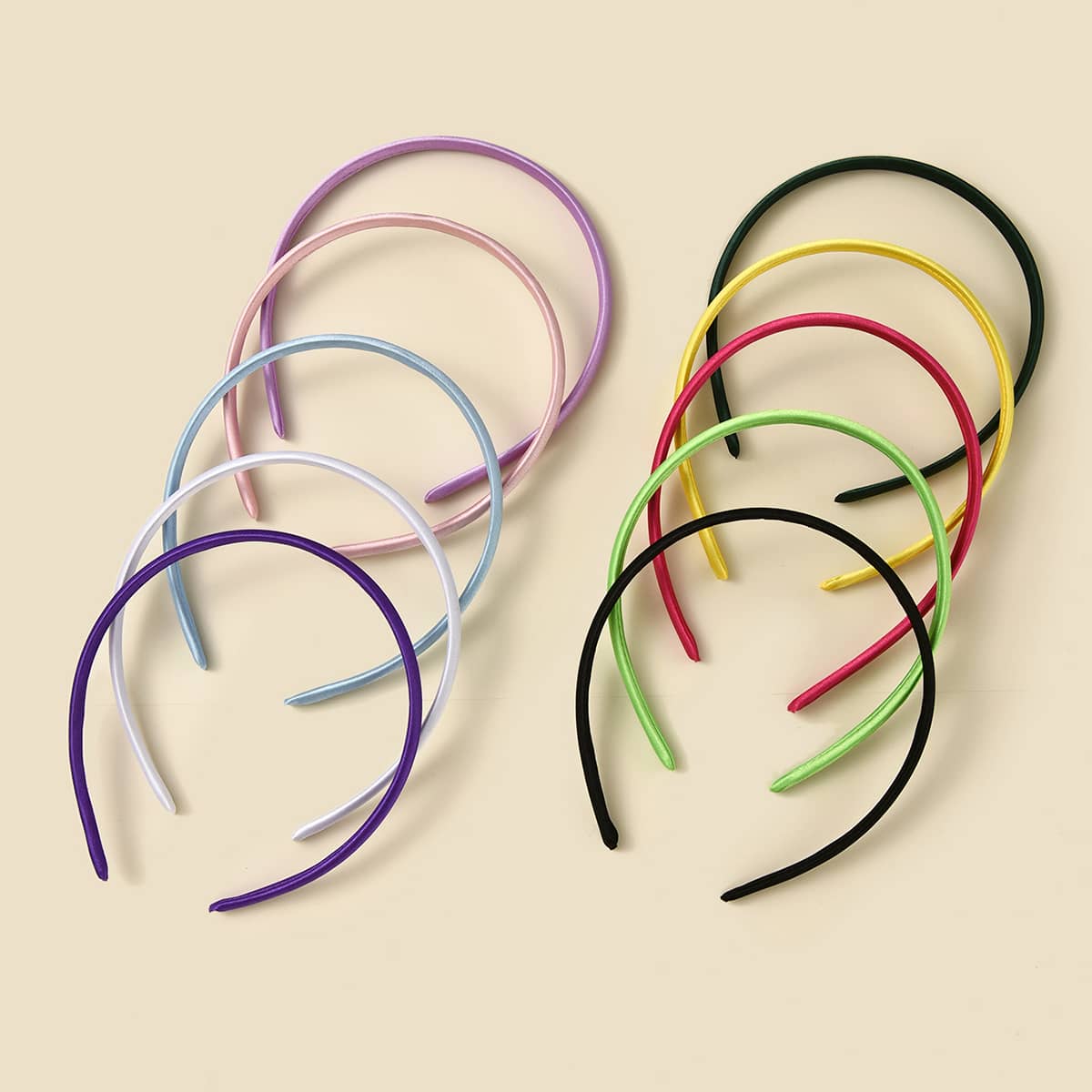 

10pcs Simple Solid Headband, Multicolor