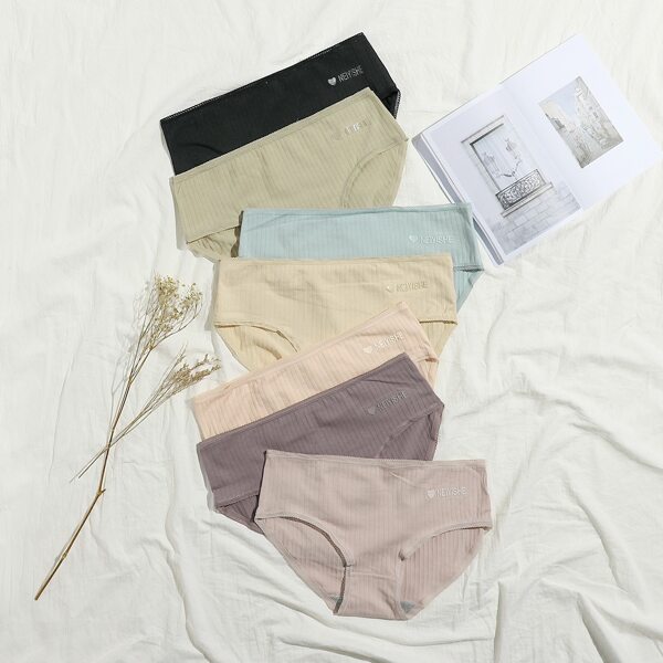 

7pack Rib Panty Set, Multicolor
