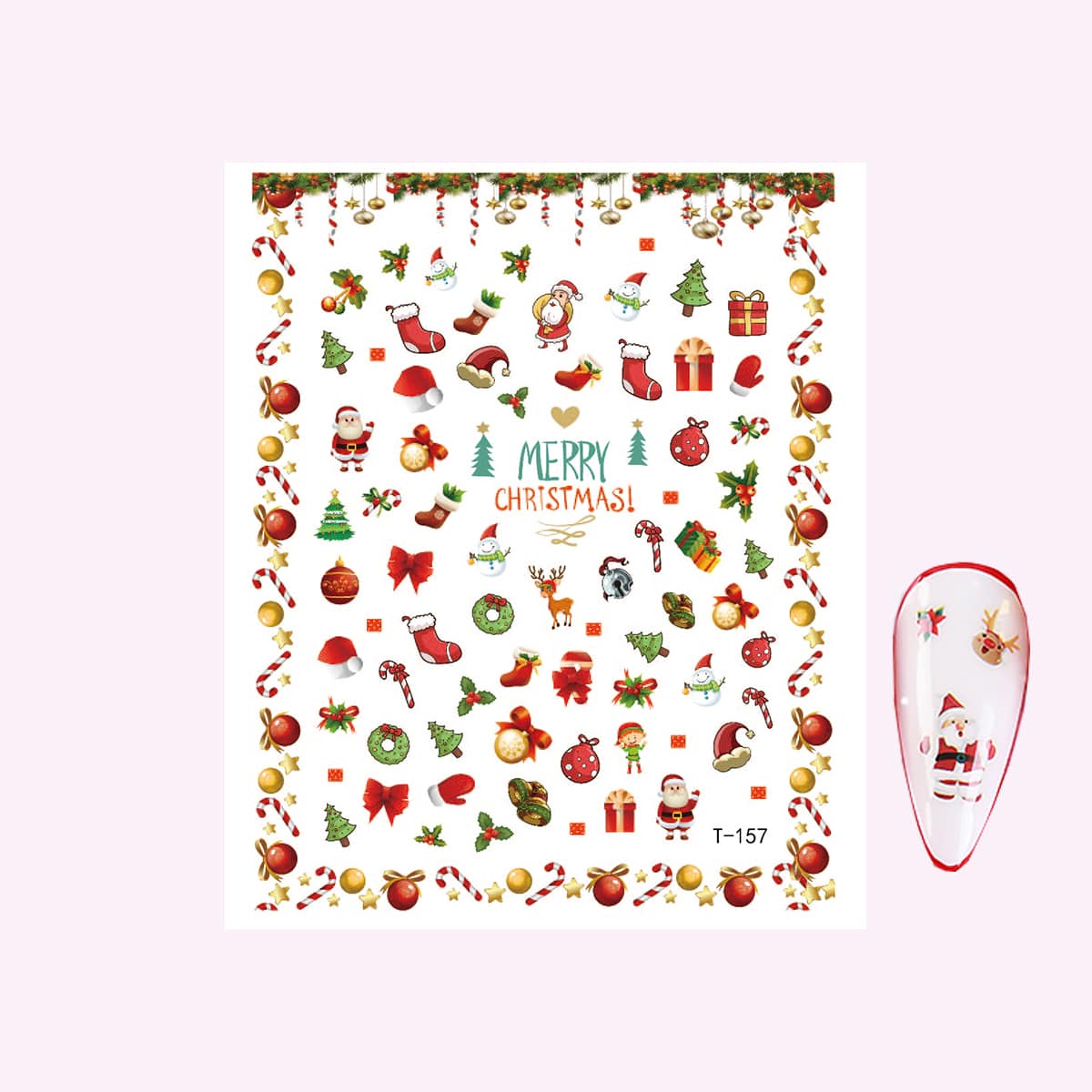 

1sheet Christmas Nail Art Sticker, Multicolor
