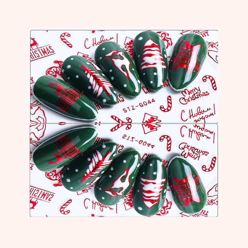 

1sheet Christmas Nail Art Sticker, Red