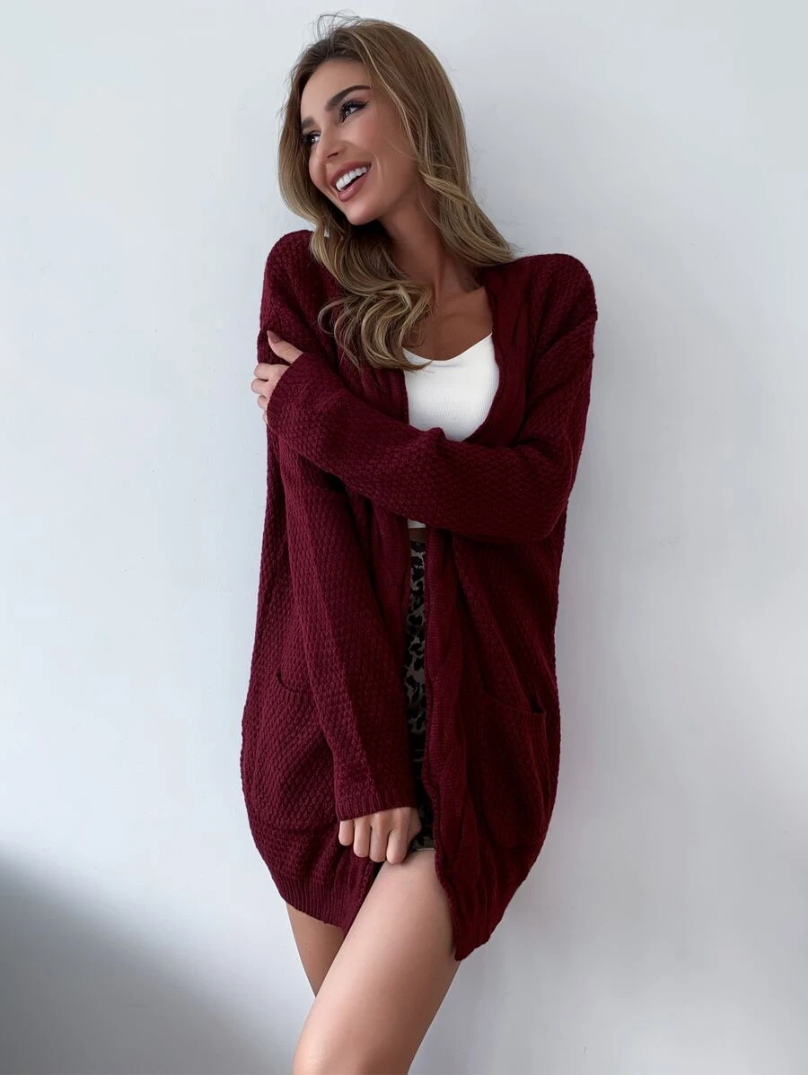 AAmilife 落肩口袋貼布開衫