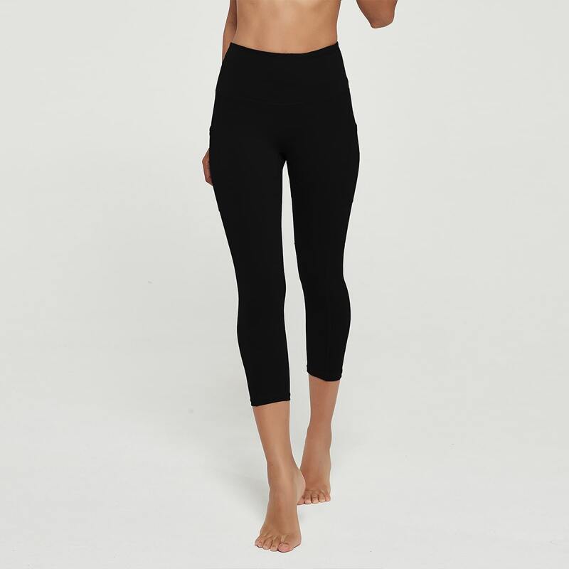 

Wide Waistband Capris Sports Leggings, Black