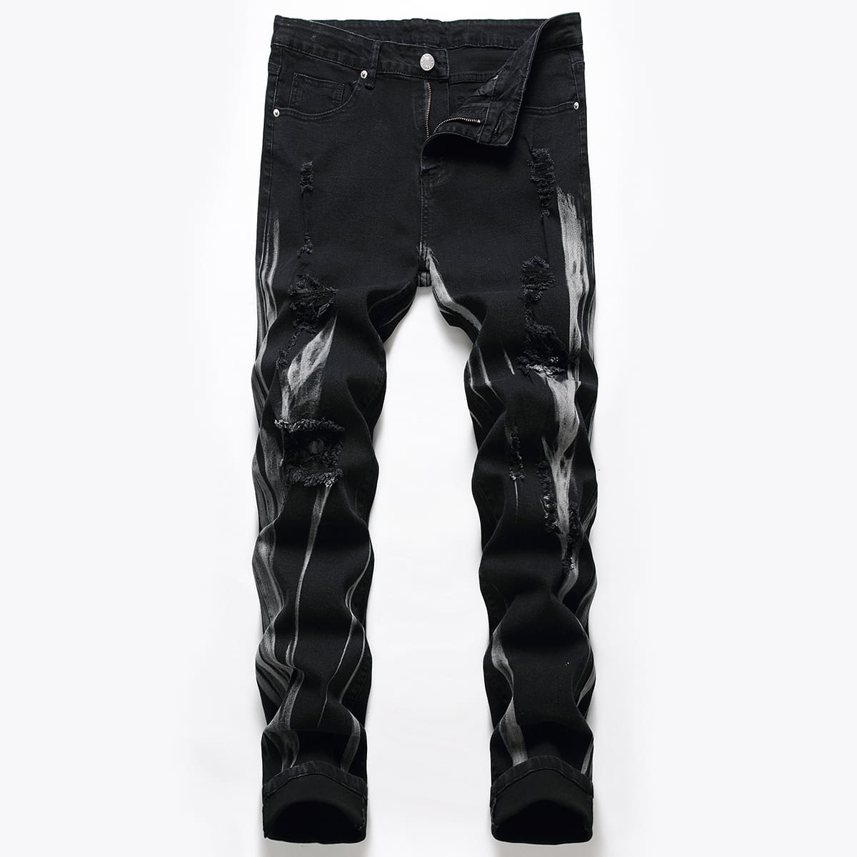 

Guys Ripped Washed Jeans, Black