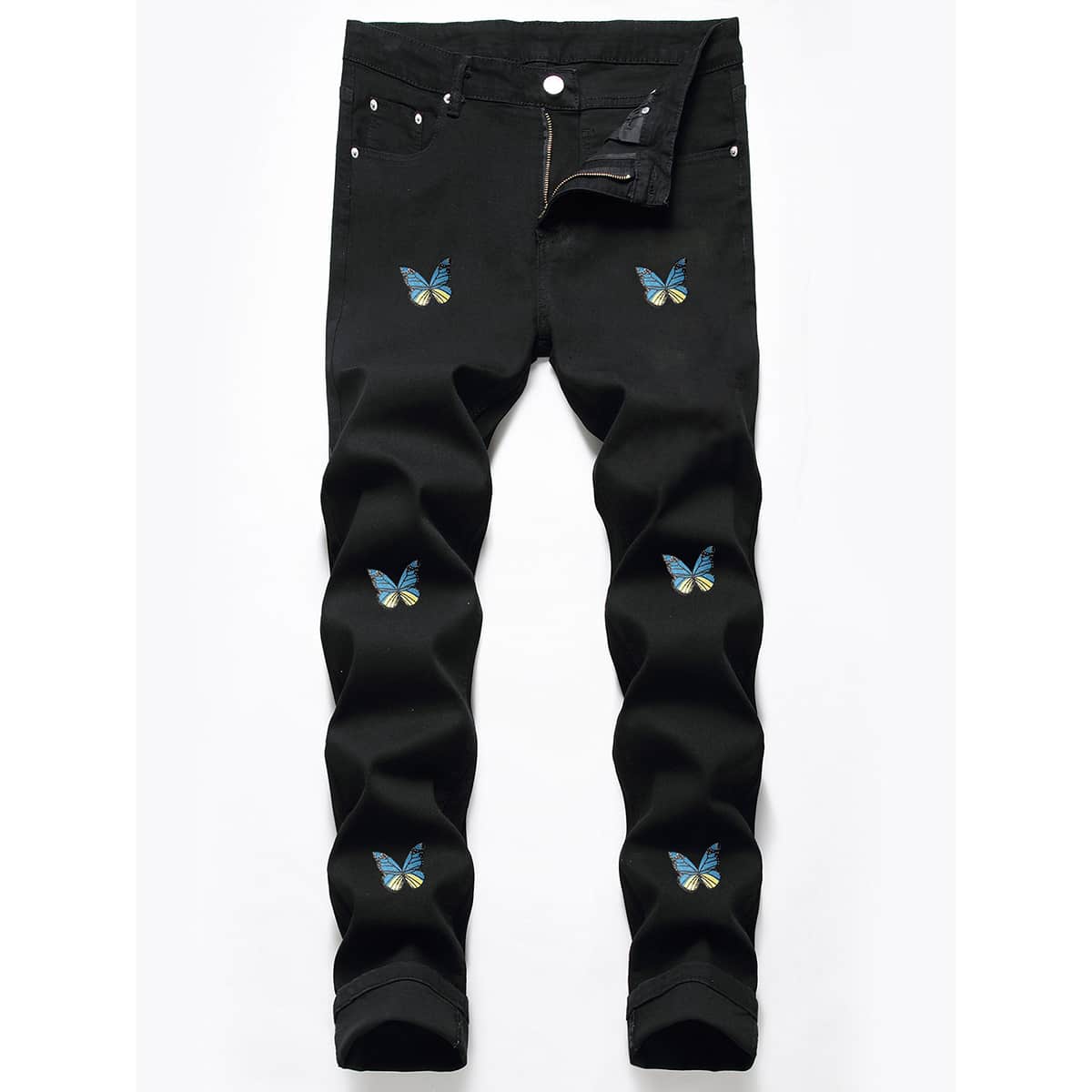 

Guys Butterfly Graphic Jeans, Black