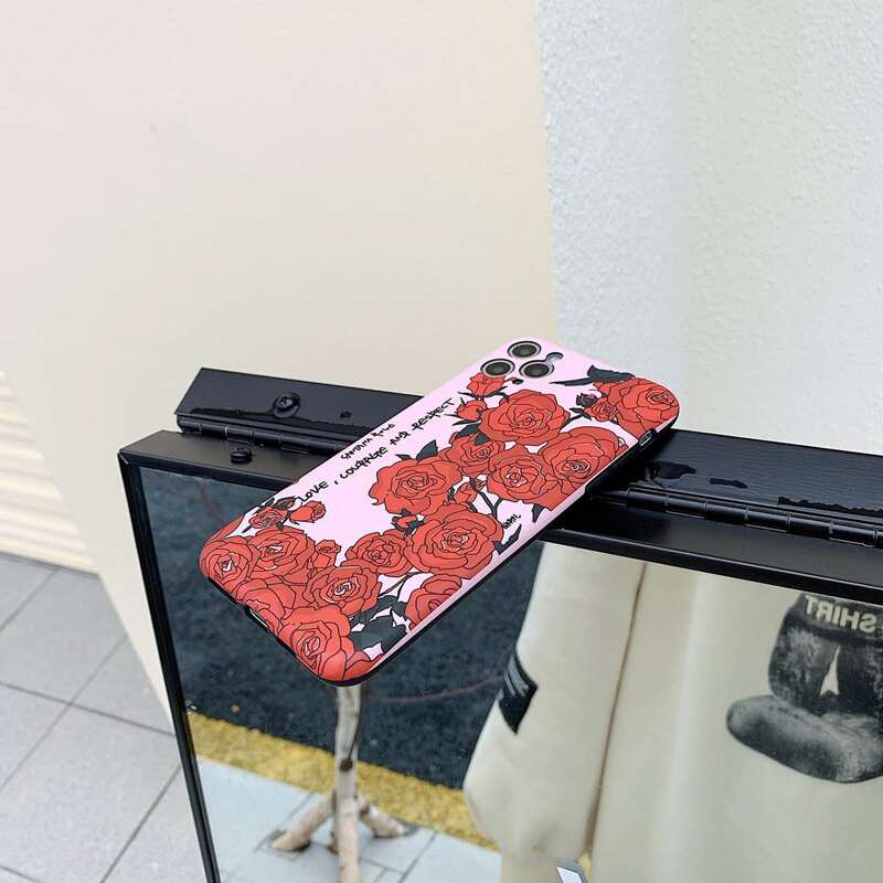 

Rose Pattern iPhone Case, Red