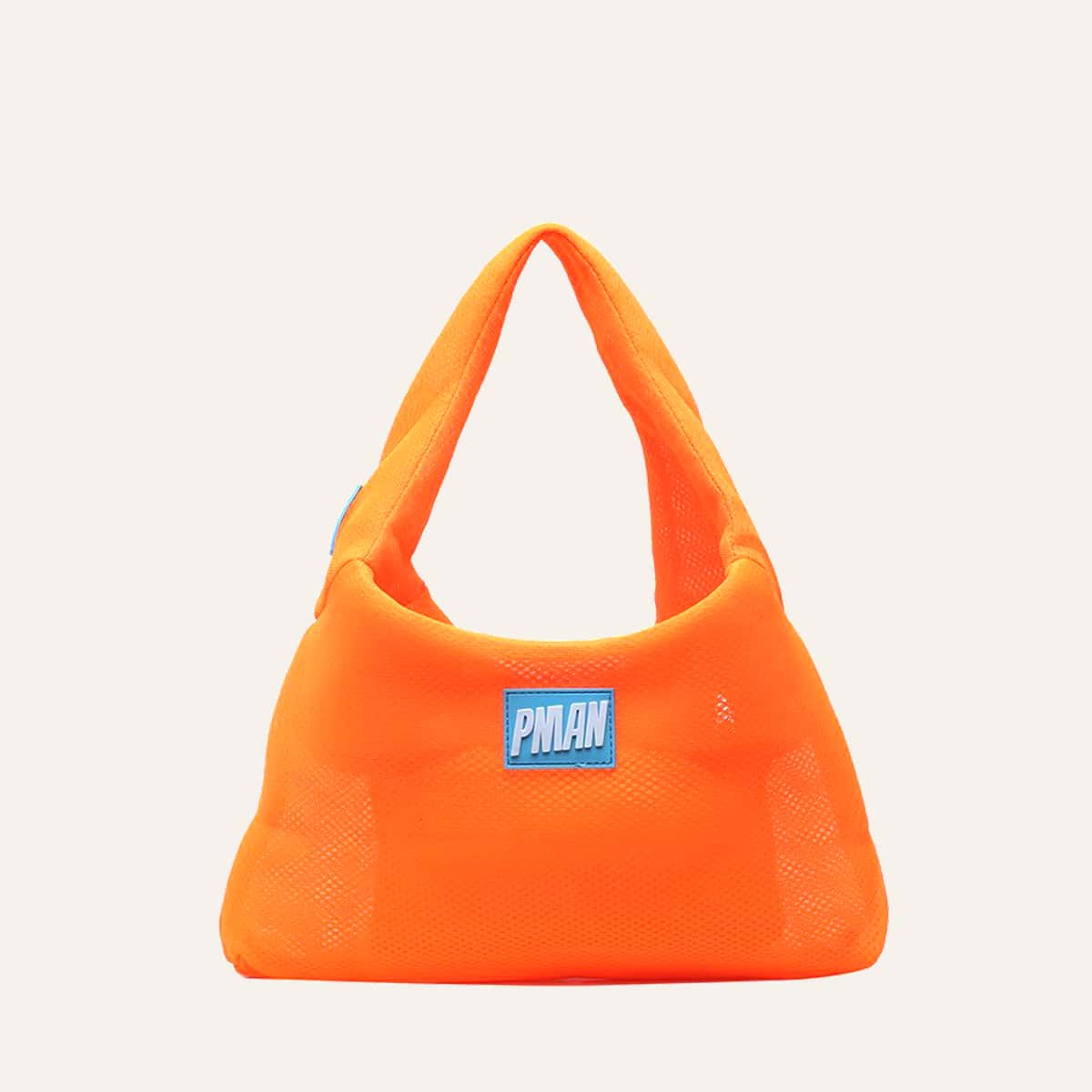 

Letter Patched Mesh Shoulder Bag, Orange