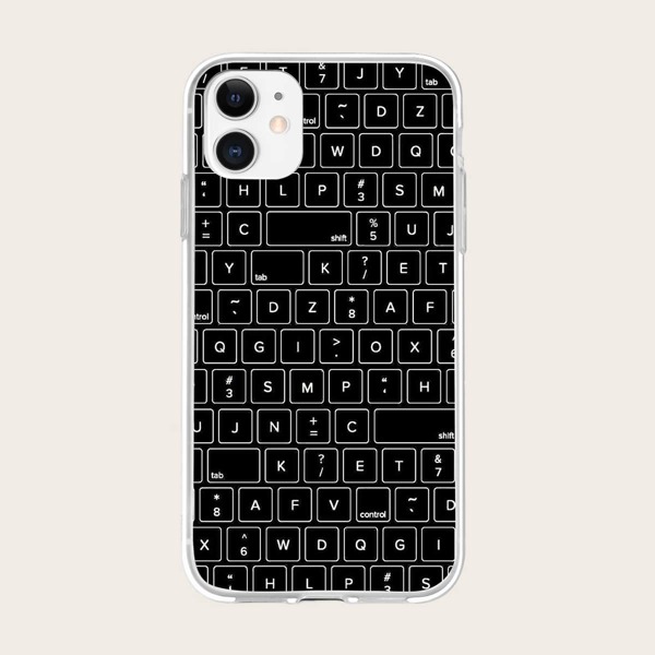 

Keyboard Pattern iPhone Case, Black