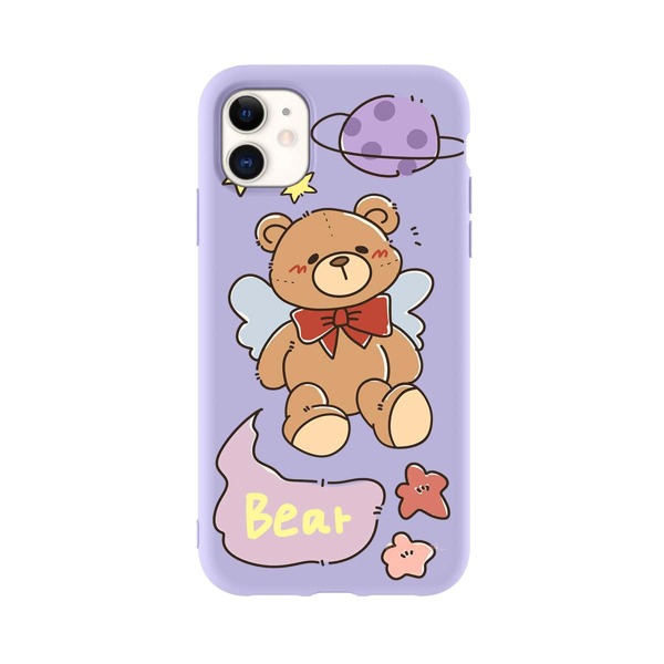 

Чехол для iPhone с узором медведя, Пурпурный