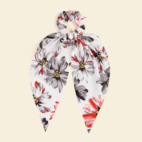 

Flower Pattern Scrunchie Scarf, Multicolor