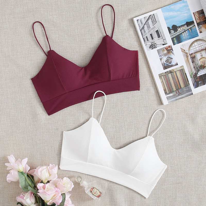 

2pack Ribbed Bralette Set, Multicolor