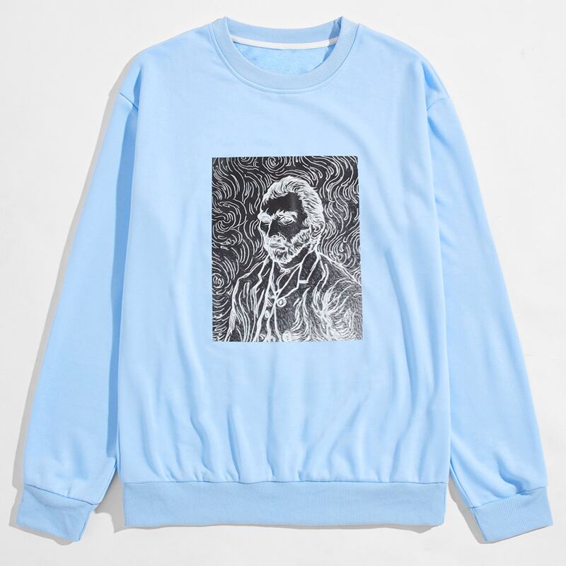 

Guys Figure Graphic Sweatshirt, Baby blue