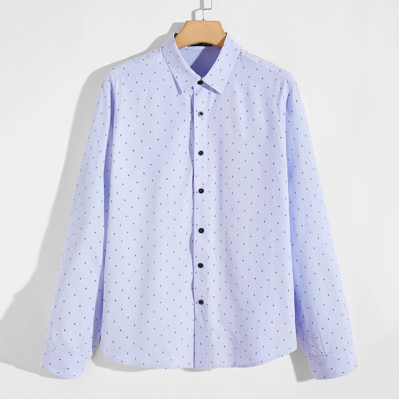 

Guys Button Front Shirt, Pastel baby blue