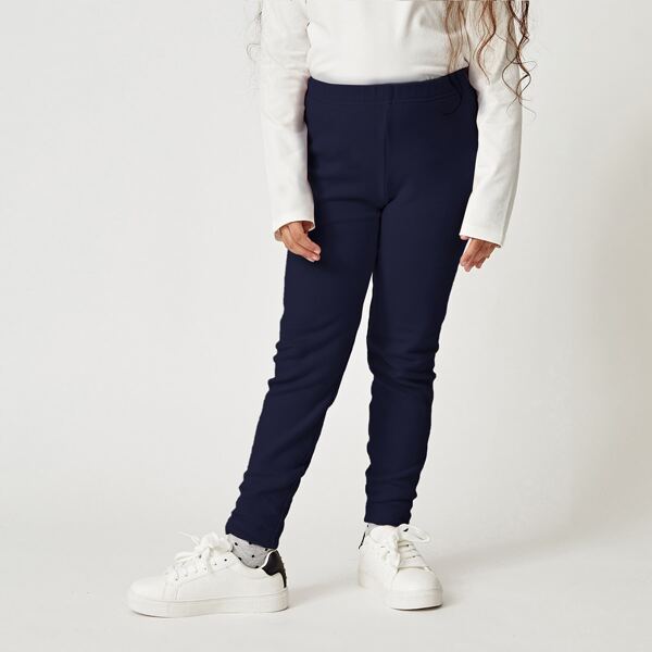 

Girls Solid Leggings, Navy blue