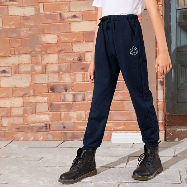 

Boys Geo Print Sweatpants, Navy blue