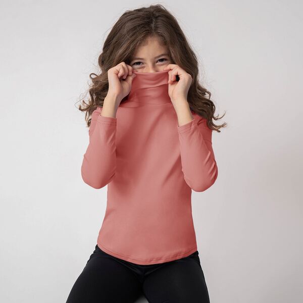 

Girls Turtle Neck Top, Watermelon pink