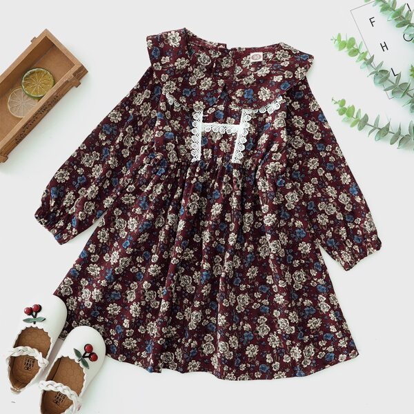 

Toddler Girl Lace Panel Allover Floral Dress, Multicolor