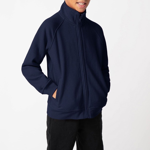 

Boys Raglan Sleeve Zip Up Sweatshirt, Navy blue