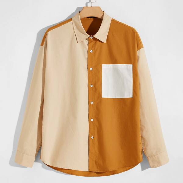 

Men Colorblock Drop Shoulder Shirt, Multicolor