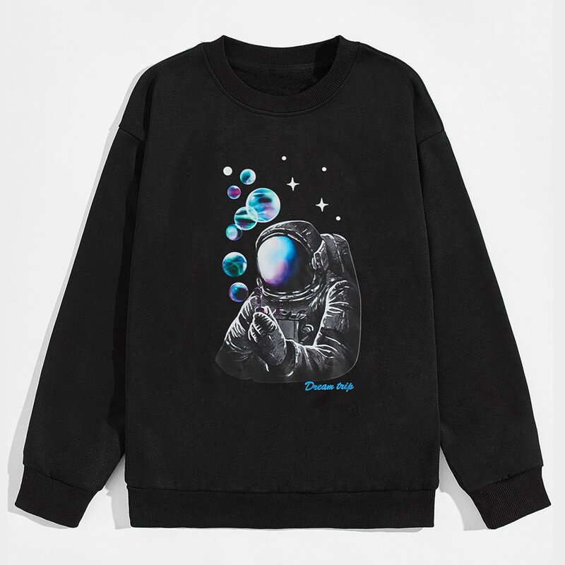 

Guys Astronaut Graphic Sweatshirt, Black