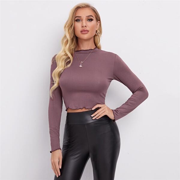 

Lettuce Trim Solid Tee, Mauve purple