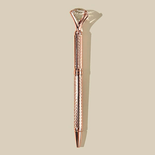 

1pc Diamond Decor Ballpoint Pen, Black