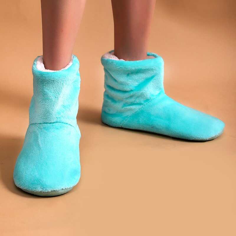 Wide Fit Warm Slipper Boots, Green