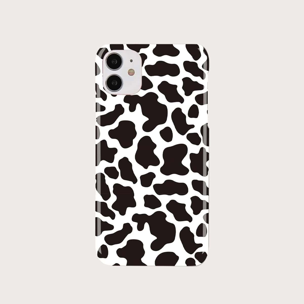 

Cow Print iPhone Case, Black and white