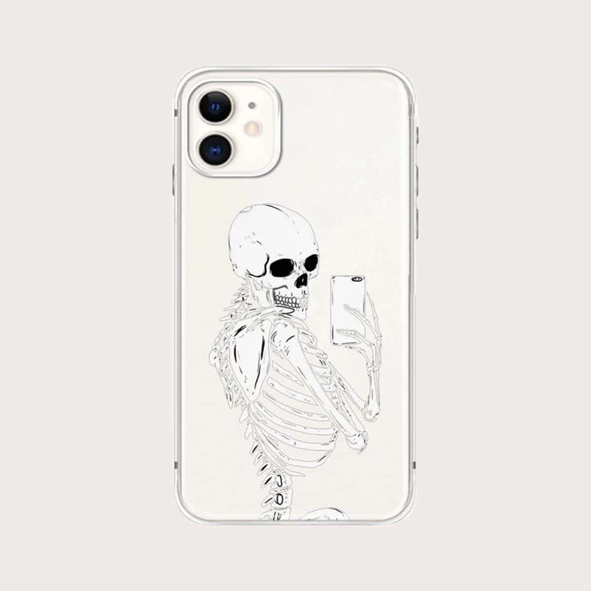 

Skeleton Clear iPhone Case, White