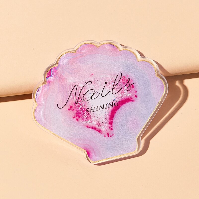 

1pc Shell Shaped Nail Art Palette, Pink
