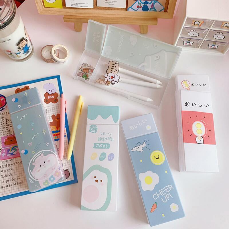 

1pc Cartoon Pattern Pencil Box, Multicolor
