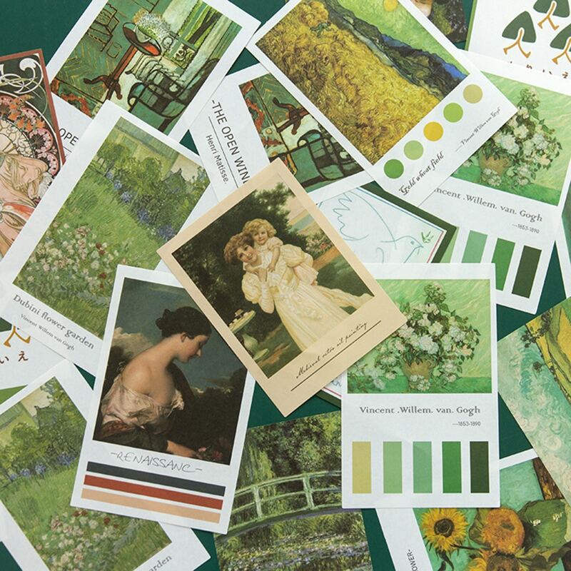 

30pcs Random Oil Painting Pattern Sticker, Multicolor