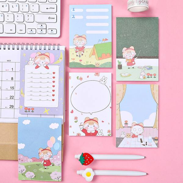 

1pc Cartoon Graphic Random Sticky Note, Multicolor