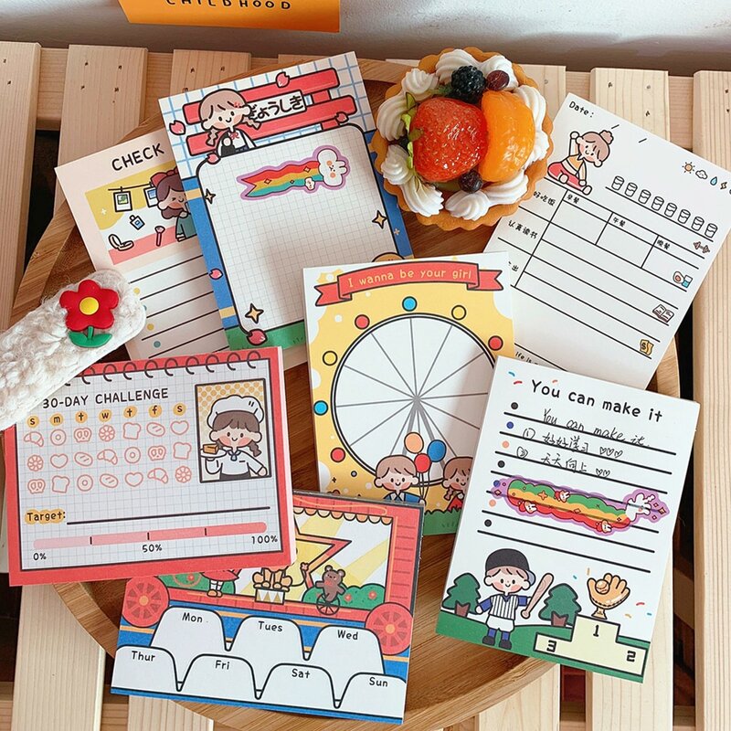 

Random 1pc Cartoon Pattern Memo Pad, Multicolor