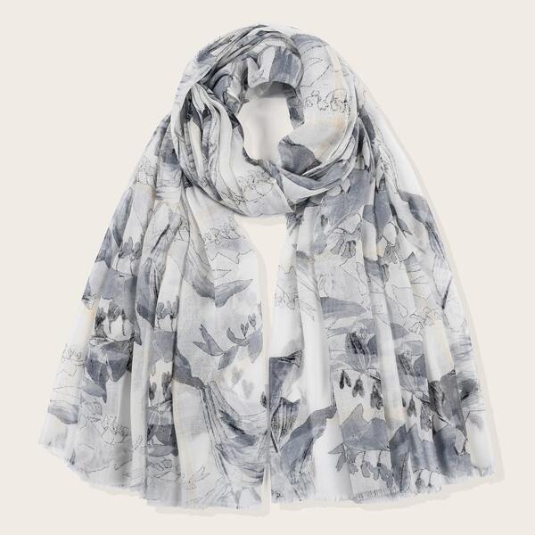

Leaf Pattern Scarf, Multicolor