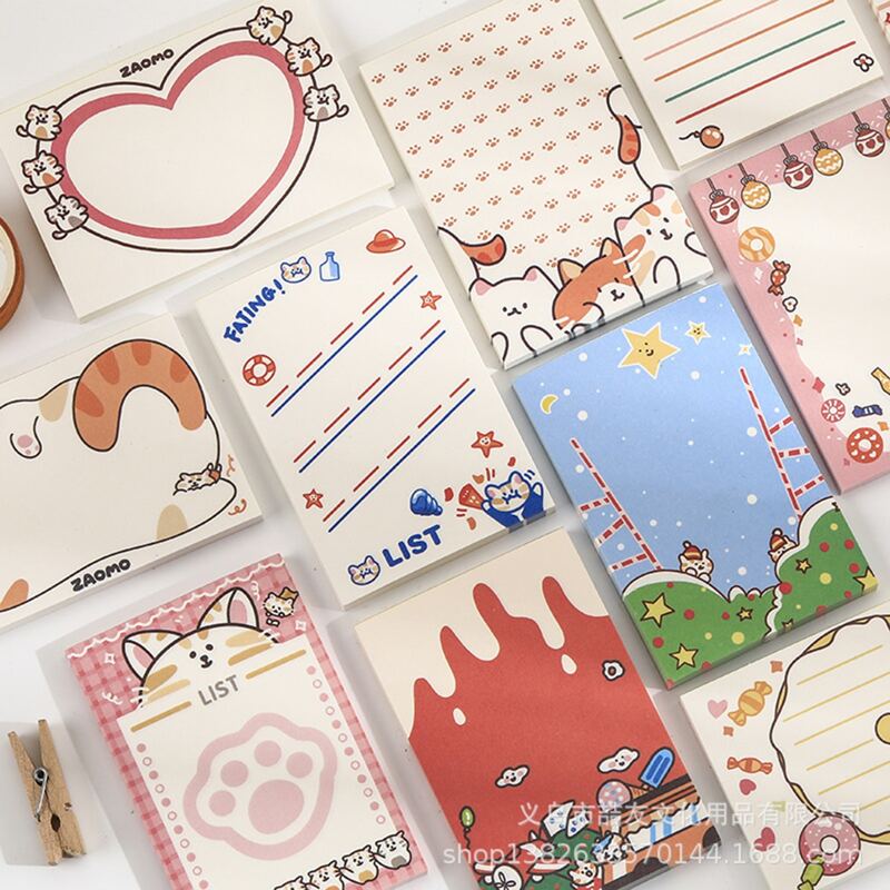 

Random 1pc Cartoon Pattern Memo Pad, Multicolor
