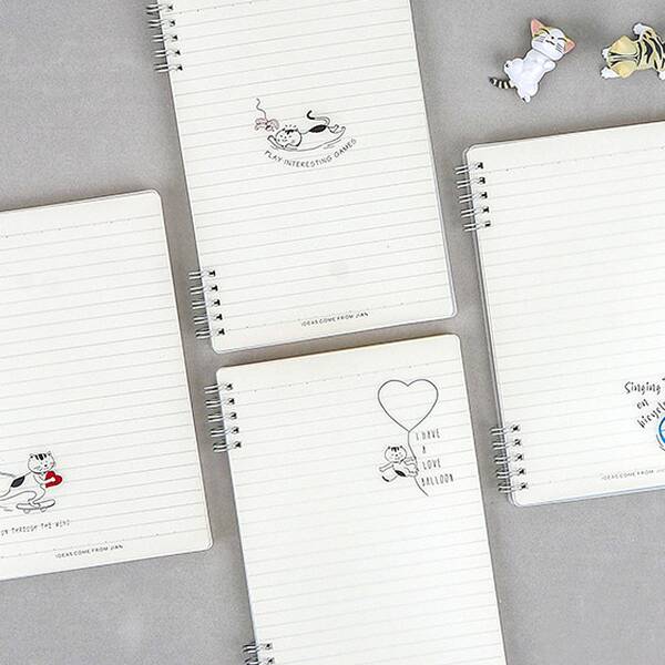 

1pc Cartoon Cat Print Random Notebook, White