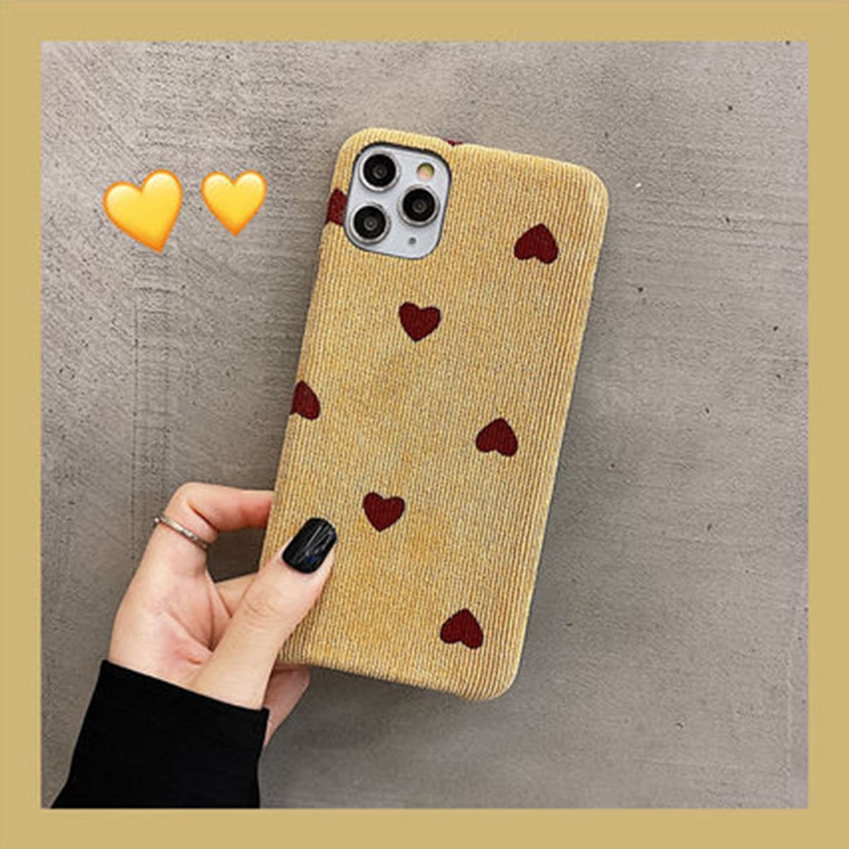 

Heart Pattern iPhone Case, Yellow